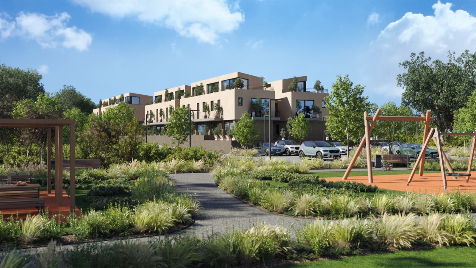 The River landscaped gardens and pathways