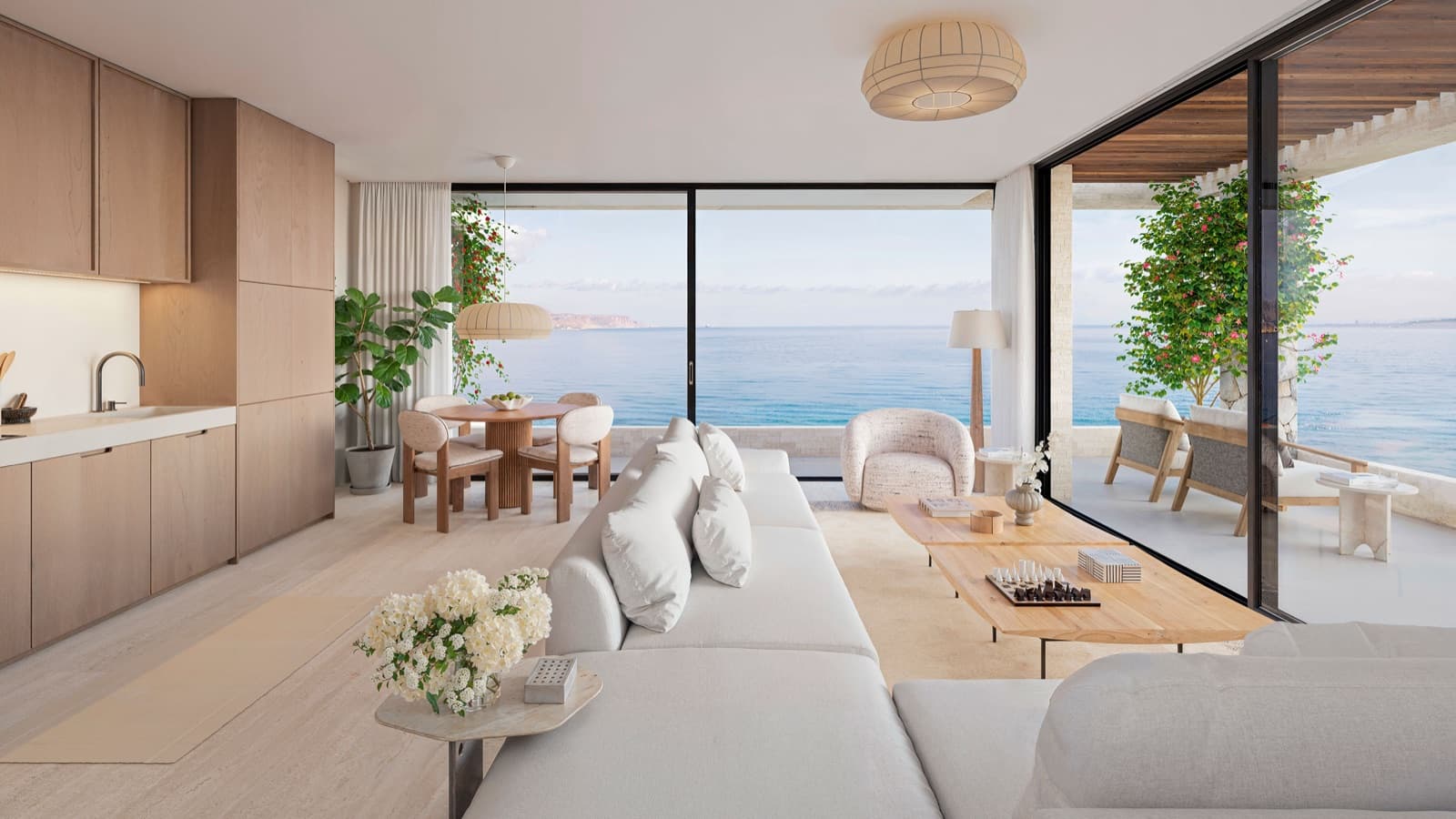 196 Kalyves penthouse living space with sea view